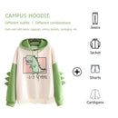 Women Teen Dinosaur Hoodies, Cute Animal Hooded Sports Sweatshirt (S)