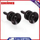 2x Guitar Pegs Anti-slip Strap Buckle Locking Pin for Bass Ukulele (Black)