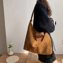 Fashion Winter Corduroy Shoulder Bag Women Autumn Large Capacity Shopping Bags