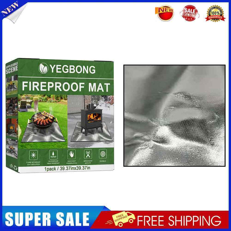 Fire Pit Grill Mat Fireproof for Outdoor Camping BBQ Wood Burning Blanket