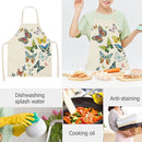 Linen Apron Colorful Butterfly Kitchen Cooking Baking Bibs Household Supplies