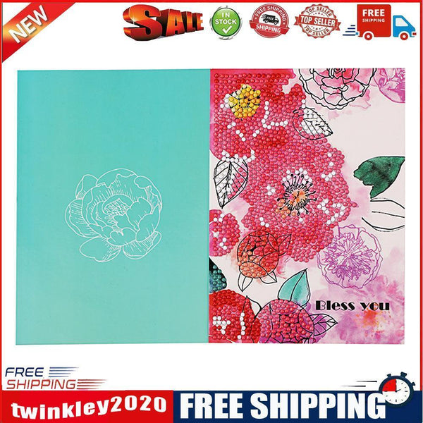 DIY Diamond Painting Flowers Greeting Card Birthday Valentine Blessing Gift