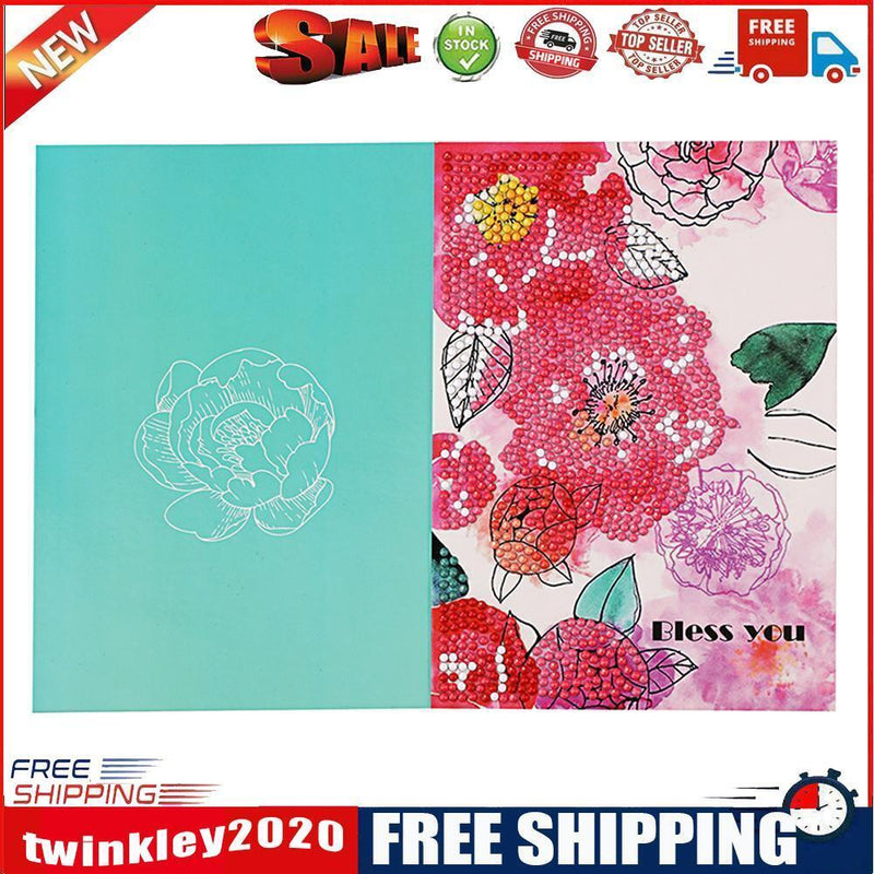 DIY Diamond Painting Flowers Greeting Card Birthday Valentine Blessing Gift