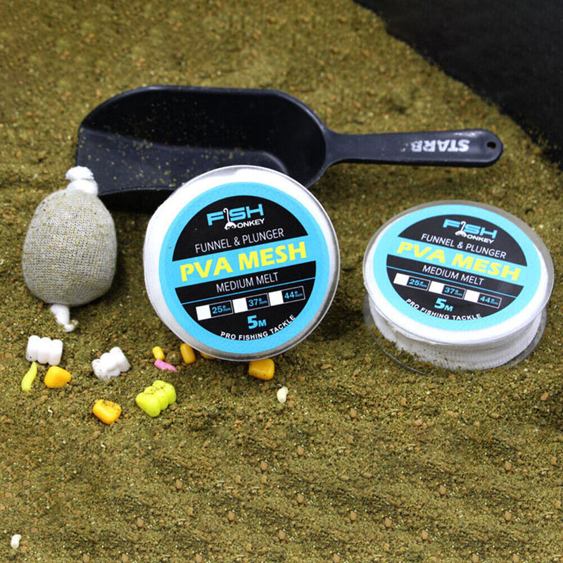 PVA Water Soluble Fishing Carp Fishing Feeder Trap Bait Net Bags (5mx44mm) Newly