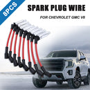 8x Car Engine Spark Plug Ignition Wire Cable Kit for Chevrolet GMC V8 2000-20