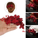 Crystal Romantic Bridal Clips Red Flower Hair Pin  Hair Combs Bridesmaid Tiara