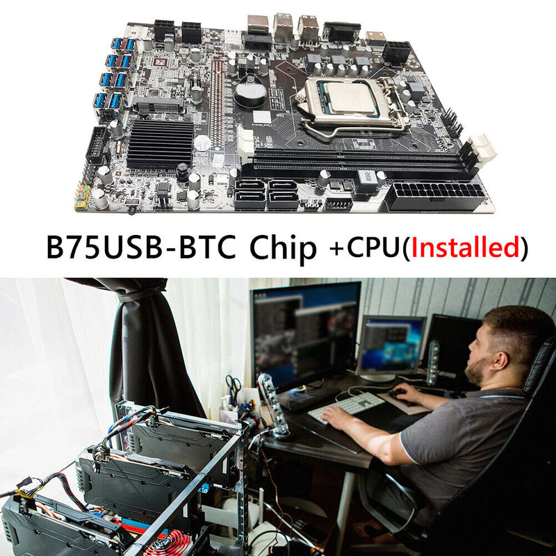 B75USB-BTC ETH BTC Mining Motherboard for LGA 1155 HDMI-Compatible+VGA Motherboard