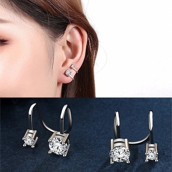 Women Men No Pierced Tragus Earrings Zircon Ear Cuff Non Piercing Earrings