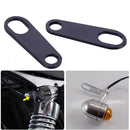 Motorcycle Turn Signal Indicator Light Lamp Holder Shock Brackets (Black)
