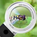 Reading Inspection Illuminated Magnifier w/ 4LED Handheld Magnifying Loupe Lens