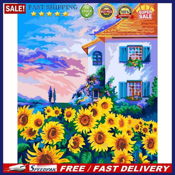 Flower Oil Paint By Numbers Kit DIY Home Decoration Gift Wall Art Picture C