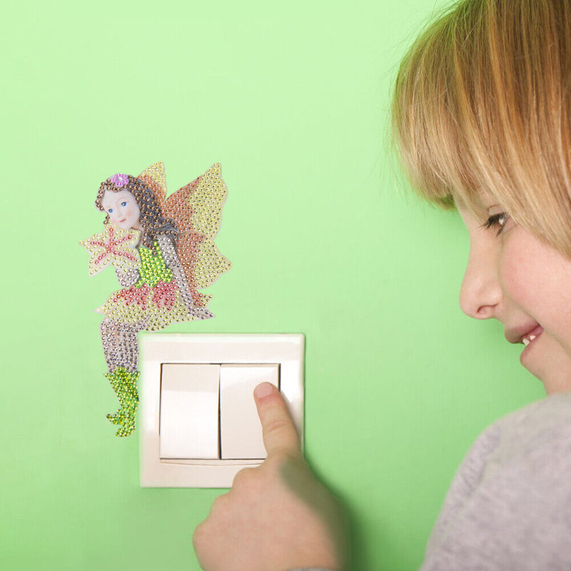 DIY Angel Diamond Painting Switch Stickers Home Luminous Decorative Wall Decals