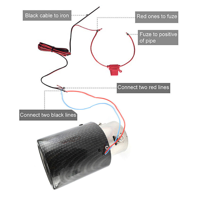 LED Muffler Silencer Luminous Exhaust Tail Throat Pipe Tip Car Styling Accessory