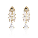 Stud Earrings Dangle Elegant Drop Rhinestone Ear Stud Ear Clip Fish Earrings