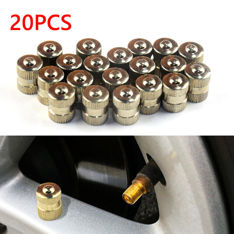 20pcs Copper Car Tire Valve Stem Caps Tyre Valve Dustproof Caps for Automob