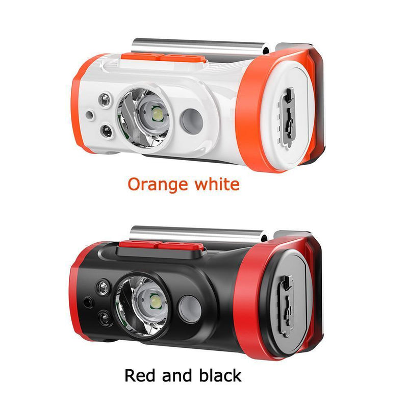 LED Headlamp Fishing Headlight Motion Sensor Camping Light (Reddish Black)