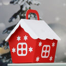10Pcs/Set Red Christmas Candy Box House Shape Papers Cookie Packing Containers#