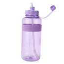 Portable Women Summer Gym Water Bottle Straw Large Capacity (Purple 2000ml)