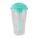 Portable Cup with Fork - Low-cal Food Container for Cereal Oatmeal (Blue)