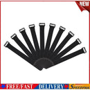 20Pcs Fishing Rod Tie Strap Suspenders Fastener Hook Loop Ties Belt (Black)