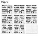 136Pcs Bathroom Labels Transparent Waterproof Room Marks Cabinet Home V2K6