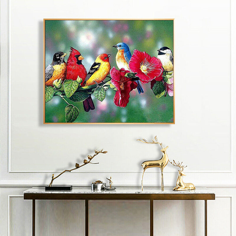 Bird on Branch Oil Paint By Numbers Kit Frameless Drawing Picture Wall Decor