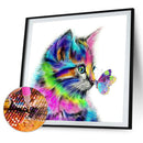 5D Kit Rhinestone Pictures DIY Colorful Cat Full Square Drill Diamond Paintin