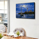 50x40cm Colorful DIY Paint By Number Kit Lighthouse Ship Abstract Decor Gift Art