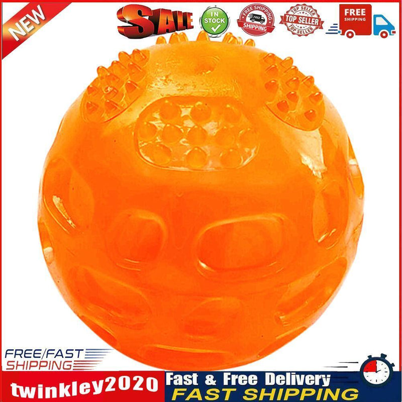 Pet Dog Bite Resistant Sound Molar Ball Training Interactive Ball (Orange) Newly