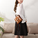 Hit Color Backpacks Shoulder Crossbody Bags Women PU Leather Small Satchel Messe