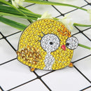 4pcs Full Drill Special Shaped Chicken Pattern Diamond Painting Fridge Magnet