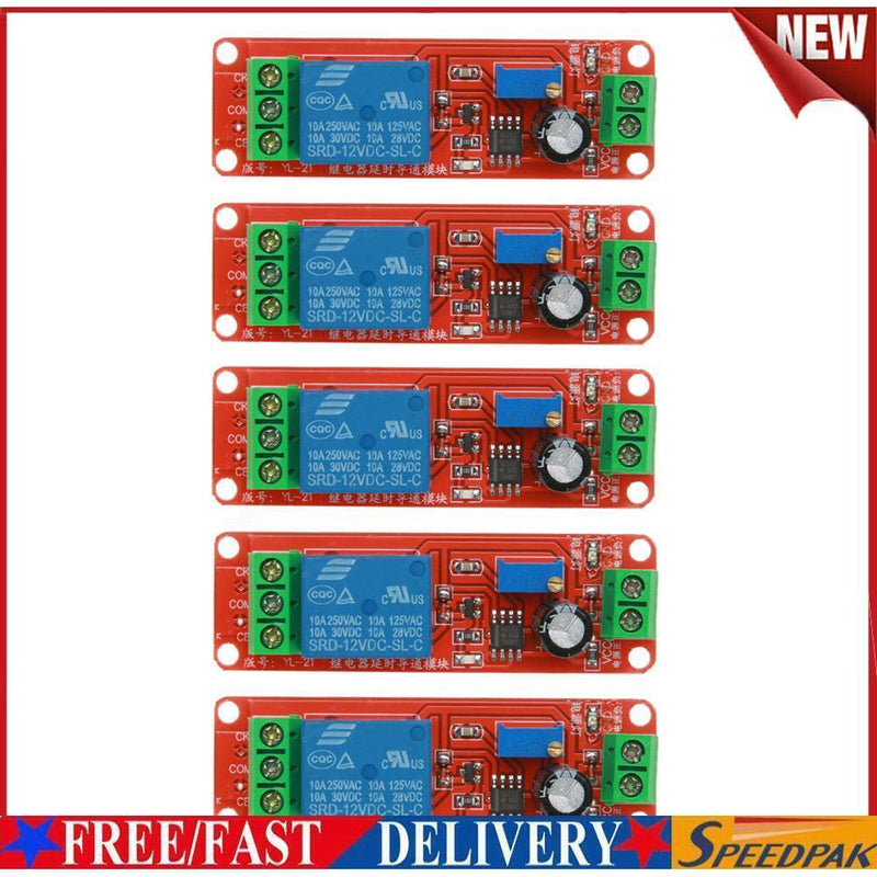 5pcs DC 12V Delay Relay Shield NE555 Timer Switch Adjustable Module