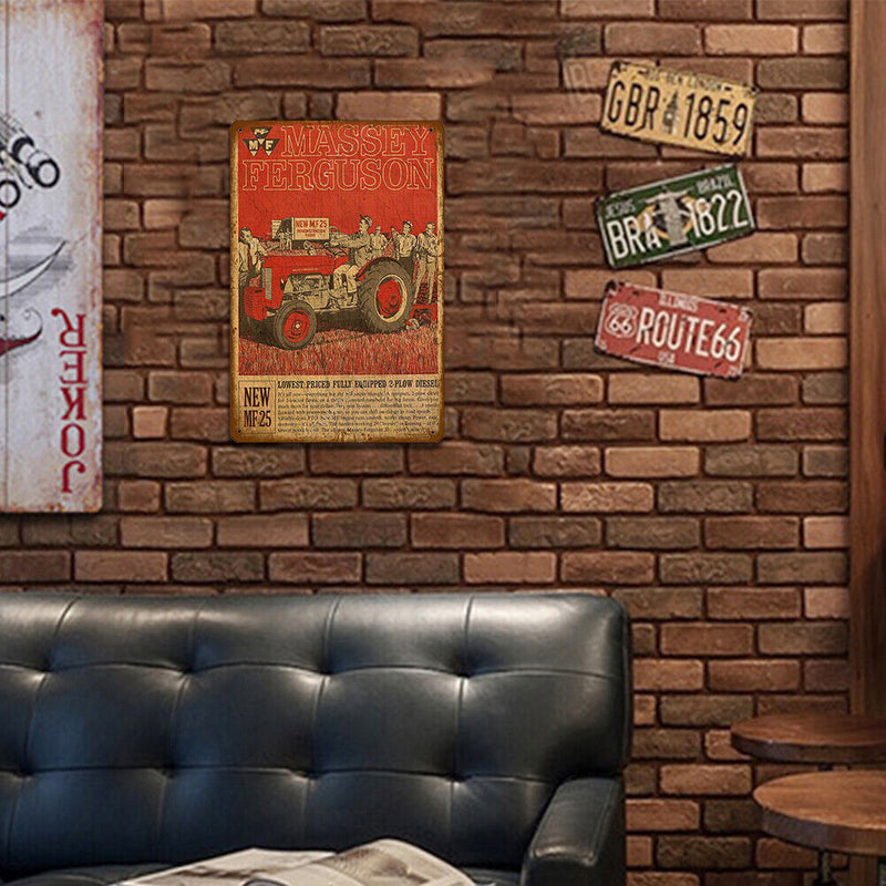 Square Iron Painting Farm Vehicle Metal Sign Plaque Wall Posters Painting