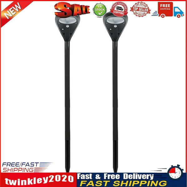 2pcs LED Solar Lawn Light Waterproof Light Control Spike Lamp (Cold White) Newly