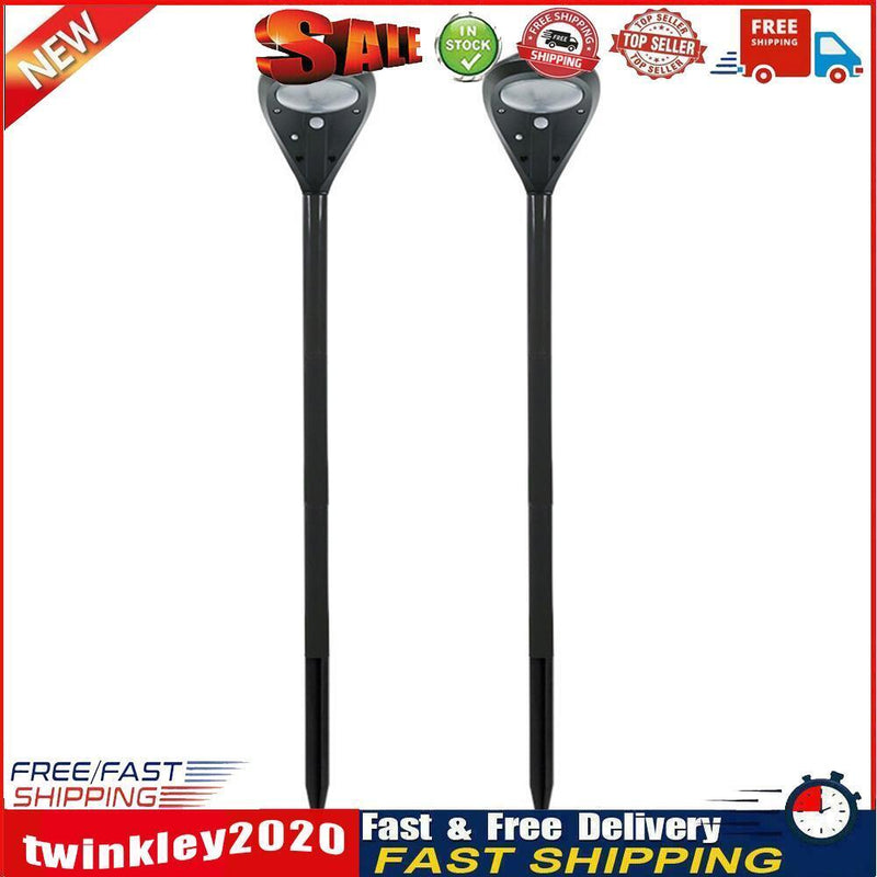 2pcs LED Solar Lawn Light Waterproof Light Control Spike Lamp (Cold White) Newly