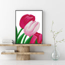 Red Flowers Rhinestone Picture Full Round Drill Diamond Painting Home Decor