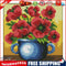14CT Stamp Cross Stitch Kits DIY Flowers Printed Needlework Decor (H535)