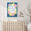 DIY Full Drill Round Rhinestone Drawing Letter Flower Painting Kit Room Decor