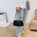 Fashion Ladies Party Wristlet Underarm Bag Cloud Pleated Handbag PU Leather Tote