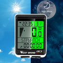 West Biking Bicycle Waterproof Stopwatch Speedometer Cycling Odometer w/Backlit