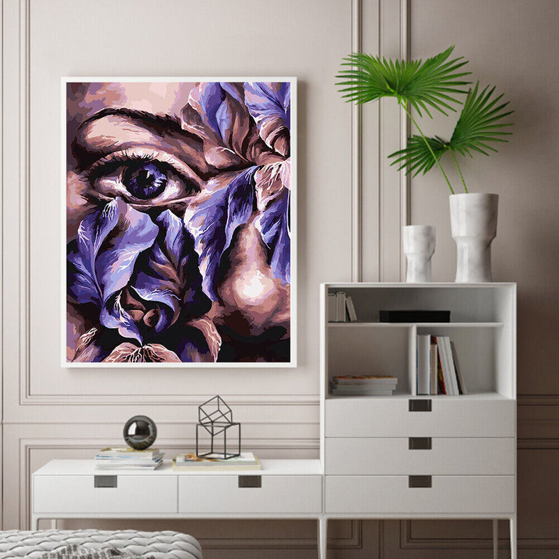 Face Flower Oil Paint By Numbers Kit DIY Acrylic Painting on Canvas Drawing