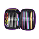 DIY Aluminum Crochet Hooks Sweater Knit Weave Sewing Needles Set (Purple) Newly