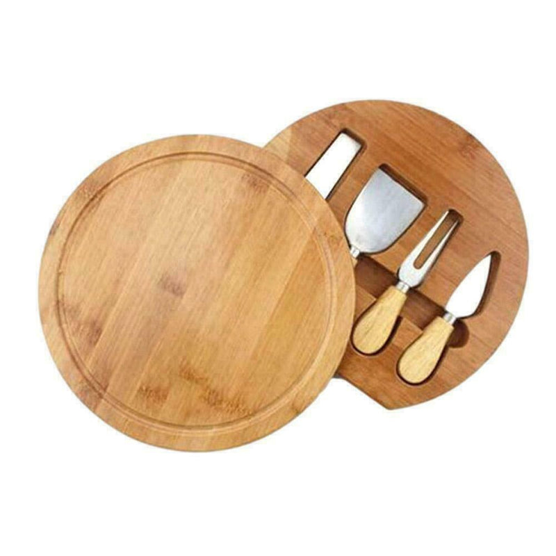 Bamboo Cheese Board Kitchen Wooden Handle Set Board Steel Cheese U9O8 G5Z9