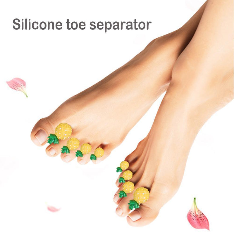 8pcs Silicone Toe Separator Dividers Polish Pedicure Tools(Pineapple Bag) Newly