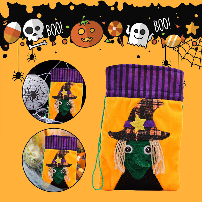 Halloween Trick or Treat Bags for Kids Candy Drawstring Gift Sack Tote (B)