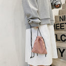 Casual Solid Messenger Bag Women Plush Drawstring Fashion Clutch Shoulder Totes