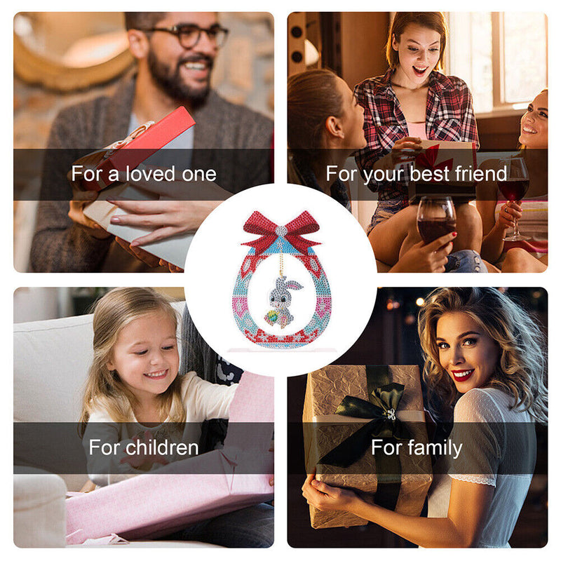 DIY Diamond Painting Ornaments Crystal Drill Easter Cute Bunny Handmade Crafts