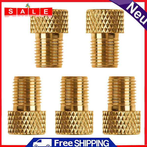 5pcs Copper Presta to Schrader Adapters Bicycle Pump Tire Valve Connectors
