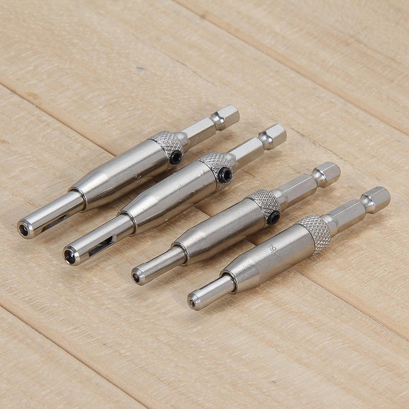 4pcs HSS Self Centering Drill Bit Set for Drawer Guides Newly