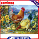 Full Cross Stitch 11CT Cotton Thread DIY Chickens Handmade Stamped Needlework